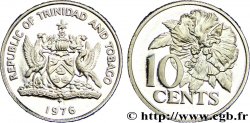 TRINIDAD UND TOBAGO 10 Cents BE (proof) emblème / hibiscus 1976 