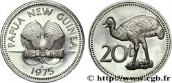 PAPUA-NEUGUINEA 20 Toea BE (Proof) oiseau de paradis / cassowary de Bennett 1975  fST 