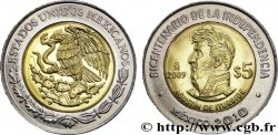 MEXIKO 5 Pesos Bicentenaire de l’Indépendance : aigle / Agustin de Iturbide 2009 Mexico