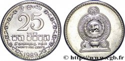 SRI LANKA 25 Cents emblème 1989 