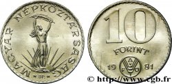 HONGRIE 10 Forint “Liberté” type FAO 1981 Budapest