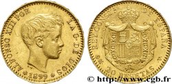 ESPAGNE 20 Pesetas OR Alphonse XIII buste enfant 1899 Madrid SUP 