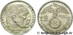 ALLEMAGNE 2 Reichsmark aigle surmontant une swastika / Maréchal Paul von Hindenburg 1939 Karlsruhe - G TTB 
