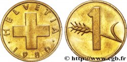 SUIZA 1 Centime Croix Suisse / épi d’avoine 1980 Berne - B SC 