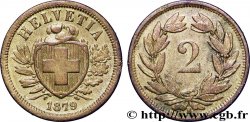 SCHWEIZ 2 Centimes (Rappen) croix suisse 1879 Berne - B SS 