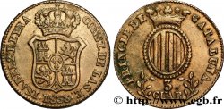 ESPAÑA - CATALUÑA 3 Quartos frappe au nom d’Isabelle II / écu de Catalogne 1836 Catalogne