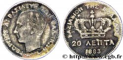GREECE 20 Lepta Georges Ier 1883 Paris AU 