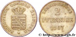 GERMANIA - SASSONIA-MEININGEN 2 Pfennige Duché de de Saxe-Meiningen, blason 1867  BB 