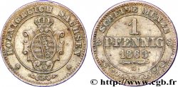 ALLEMAGNE - SAXE 1 Pfennig Royaume de Saxe, blason 1863 Dresde TTB 