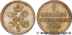 RUSSIE 1 Denga (1/2 Kopeck) monogramme Nicolas Ier 1840 Ekaterinbourg