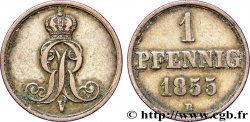 GERMANIA - HANNOVER 1 Pfennig Royaume de Hanovre monograme GR (roi Georges V) 1855 Hanovre