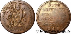 VATICAN AND PAPAL STATES 1 Baiocco armes du vatican frappé au nom de Pie VII 1802 an II Rome