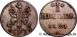 ALLEMAGNE - VILLE LIBRE DE FRANCFORT 1 Heller aigle - ville libre de Francfort 1821 Francfort