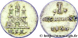 GERMANY - HAMBURG FREE CITY 1 Schilling Ville de Hambourg emblème 1833  XF 