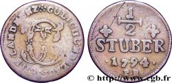 ALLEMAGNE - JULIERS-BERG 1/2 Stuber Duché de Jülich-Berg monogramme de Carl Théodore de Bavière 1794 Düsseldorf B+ 