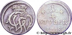 ALLEMAGNE - WIED-RUNKEL 1/4 Stuber monogramme de Johann Ludwig Adolf 1758  TB+ 