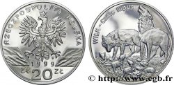 POLOGNE 20 Zlotych aigle héraldique / loups et louveteaux 1999 Varsovie