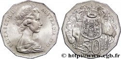AUSTRALIEN 50 Cents Elisabeth II / émeu et kangourou de part et d’autre d’un écu 1973 Melbourne