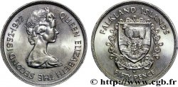 FALKLANDINSELN 50 Pence jubilé d’argent d’Élisabeth II 1977 