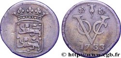 NETHERLANDS INDIES 1 Duit armes de la Frise Occidentale 1733  VF 
