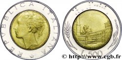 ITALIE 500 Lire tête de femme représentant la République / Place et Palais du Quirinal à Rome 1990 Rome - R
