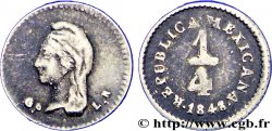 MEXIKO 1/4 Real “République” 1848 Guanajuato SS 