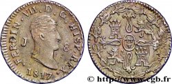 ESPAGNE 8 Maravedis Ferdinand VII 1817 Jubia SUP 