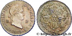ESPAGNE 2 Maravedis Ferdinand VII 1820 Ségovie SUP 