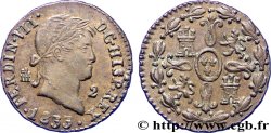 ESPAGNE 2 Maravedis Ferdinand VII 1833 Ségovie TTB+ 