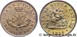 CANADA 1/2 Penny token Province du Haut Canada St Georges terrassant le dragon 1854 Heaton