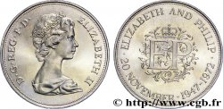 ROYAUME-UNI 25 New Pence (1 Crown) 25e anniversaire de mariage d’Elisabeth II 1972  SUP 