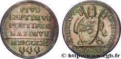 VATICAN AND PAPAL STATES 1 Baiocco armes du vatican frappé au nom de Pie VII an II 1802 Rome VF 
