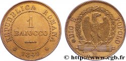 ITALIA - REPÚBLICA ROMANA 1 Baiocco République Romaine aigle sur faisceaux 1849 Rome - R