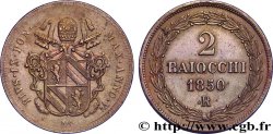 VATICAN AND PAPAL STATES 2 Baiocchi frappe au nom de Pie IX an V 1850 Rome