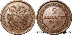 VATICANO Y ESTADOS PONTIFICIOS 2 Baiocchi frappe au nom de Pie IX an V 1851 Bologne - B