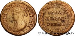 VATICAN ET ÉTATS PONTIFICAUX 5 Baiocchi ville de Civitavecchia  frappe au nom de Pie VI an XXIII 1797 Civitavecchia