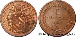 VATICANO E STATO PONTIFICIO 5 Baiocchi frappé au nom de Pie IX an V 1850 Rome
