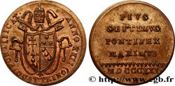 VATICAN AND PAPAL STATES 1 Quattrino frappe au nom de Pie VII an XXII 1821 Bologne - B