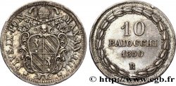 VATICANO Y ESTADOS PONTIFICIOS 10 Baiocchi armes au nim de Pie IX an IIII 1850 Rome