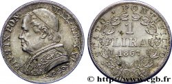 VATICANO Y ESTADOS PONTIFICIOS 1 Lire Pie IX an XXI 1867 Rome
