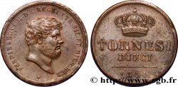 ITALIA - REINO DE LAS DOS SICILIAS 10 Tornesi Ferdinand II, roi de Naples et Sicile 1851 