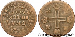 ITALIE - PIEMONT 1 Soldo (soldi) Charles Emmanuel II de Savoie 1709 Turin TB 