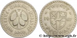 GHANA 20 Pesewas fèves de cacao / blason 1967  TTB 