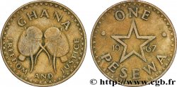 GHANA 1 Pesewa tambours / étoile 1967  SS 