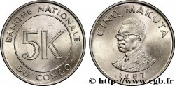REPúBLICA DEMOCRáTICA DEL CONGO 5 Makuta président Mobutu 1967  SC 