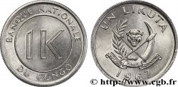 CONGO, DEMOCRATIQUE REPUBLIC 1 Likuta armes au léopard 1967  MS 