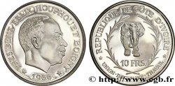 IVORY COAST 10 Francs Félix Houphouet Boigny / éléphant 1966 
