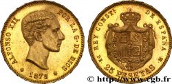 SPAIN 25 Pesetas Alphonse XII roi d’Espagne / manteau d’armes couronné 1878 Madrid