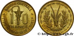 WESTAFRIKANISCHE LÄNDER 10 Francs BCEAO masque / antilope 1964 Paris