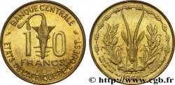WESTAFRIKANISCHE LÄNDER 10 Francs BCEAO masque / antilope 1966 Paris